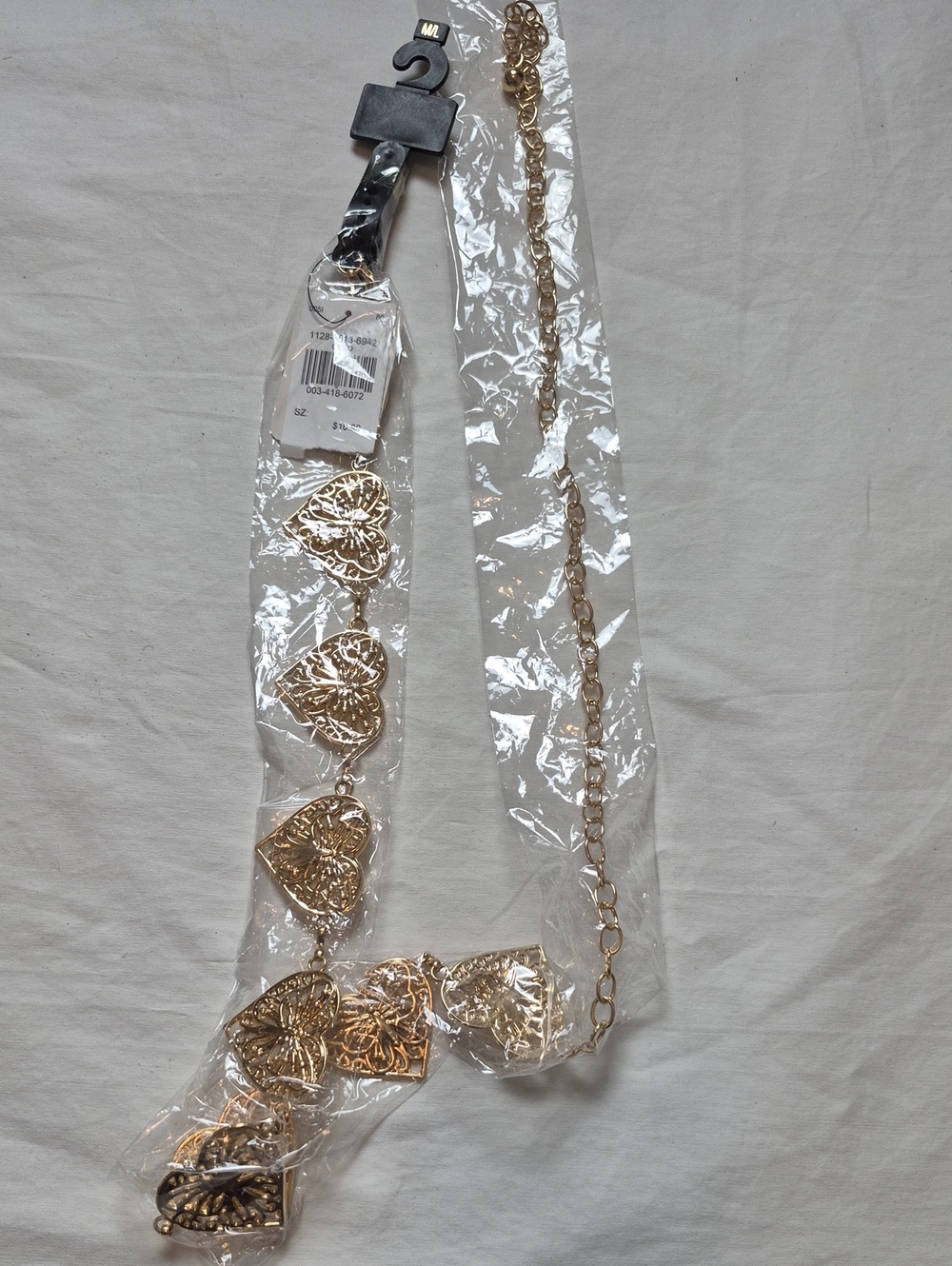 Gold Heart Link Belt - Women Accessories